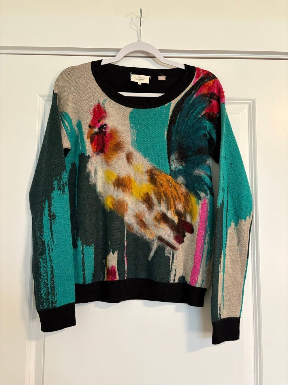 Anthropologie x Lauren Carlson Walcott Farm Animal Pullover Size Small - Picture 4 of 11